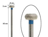 Алмазная фреза диск с синей насечкой, диамер 6 мм Арт. 2183