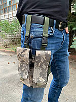 Підсумок на ногу під 2 магазини АК піксель. Підсумок тактичний набедрений під 2 ріжки АК