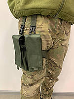 Підсумок на ногу під 2 магазини АК олива. Підсумок тактичний набедрений під 2 ріжки АК