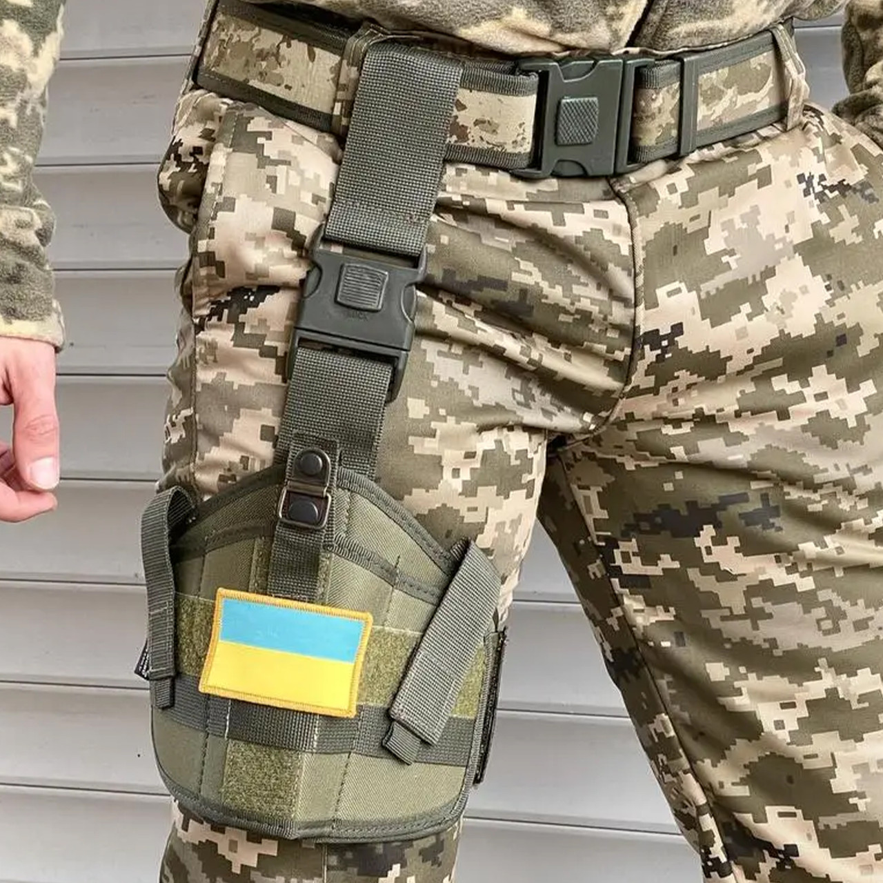 Настегна кобура для ПМ/ Пістолетна кобура з кріпленням на ногу/ Кобура на стегно кордура з липучкою/Олива