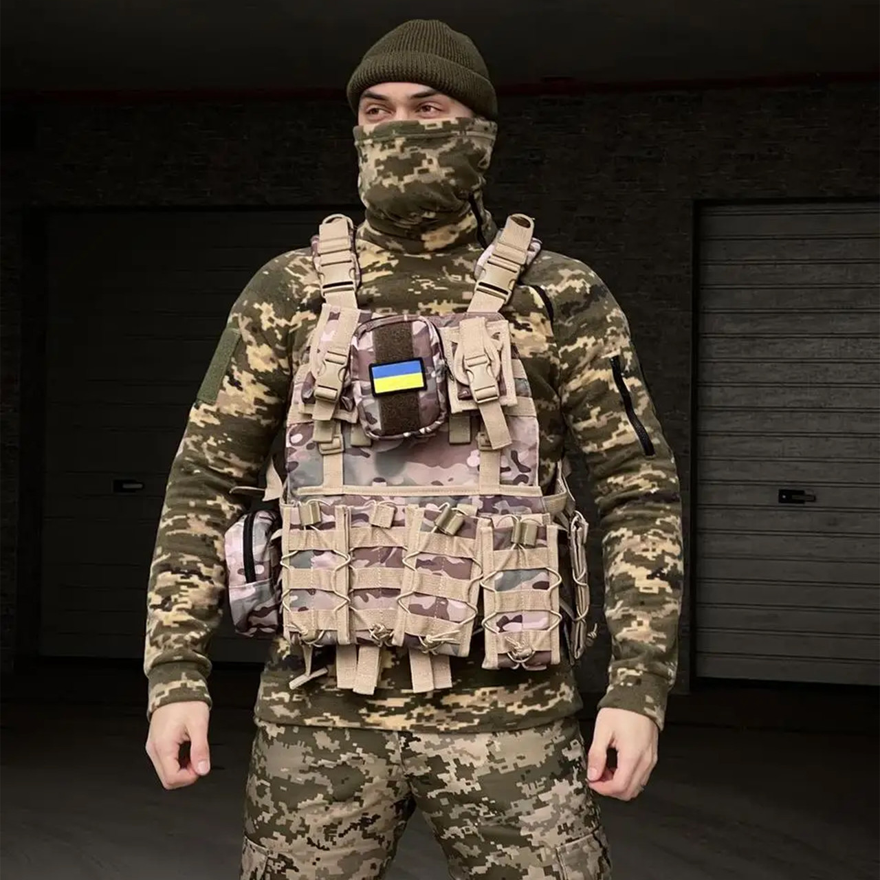 Плитоноска під стандартні плити/ Жилет розвантажувальний мультикам Cordura/ Тактична камуфляжна плитоноска/