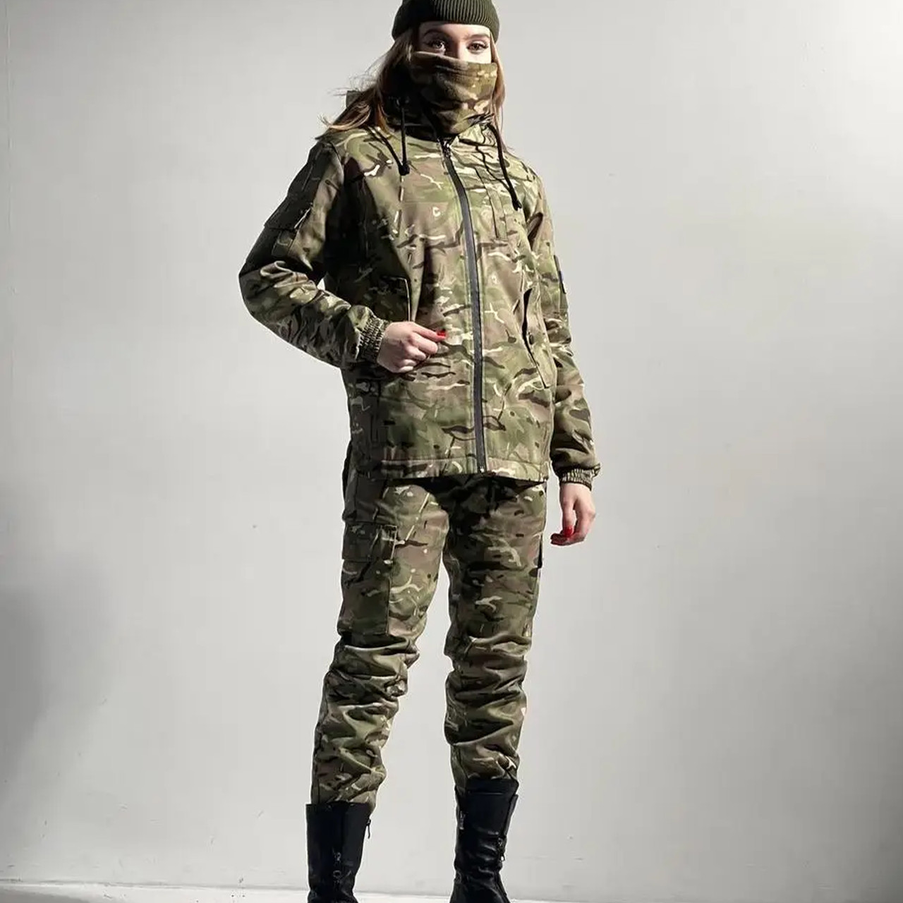 Тактичний військовий костюм жіночий/ Зимовий армійський костюм камуфляжний Terra Hot/ Бафф рукавички в подарунок/, фото 1