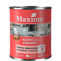 Эмаль акриловая для дерева и металла Maxima 0,75л. кава з молоком, Акриловая, Матовая