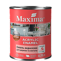 Эмаль акриловая для дерева и металла Maxima 0,75л.