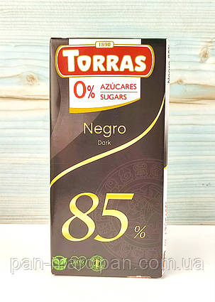Шоколад чорний без цукру Torras Dark 85% 75 г Іспанія