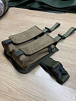 Підсумок на ногу під 4 магазини АК койот. Підсумок тактичний стегновий під 4 ріжки АК