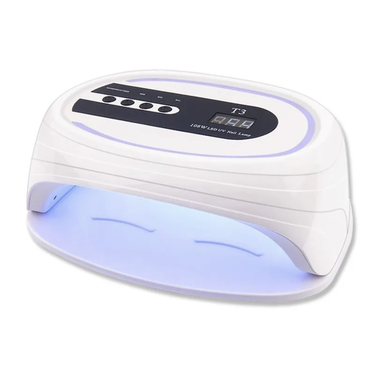 UV/LED лампа T3 для сушіння гель лаку та гелю LED з дисплеєм, на дві руки 108 Вт.