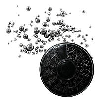 Бульонки металеві для дизайну нігтів Lilly Beaute чорні