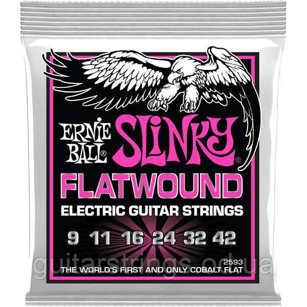 Струни Ernie Ball 2593 Flatwound Cobalt Super Slinky 9-42 США