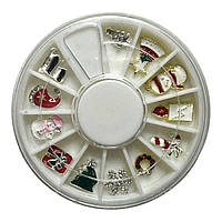 Прикраси для декору нігтів 12 шт Новий рік