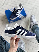 Кроссовки женские Adidas Gazelle Blue синие осень весна кеды адидас газели