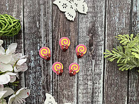 Кабошон "Льодяник матовий + перламутрова страза" 2 х 1.8 см, 20 шт/уп. оптом