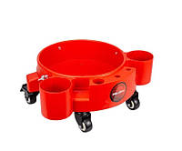 MaxShine Rolling Bucket Dolly Red - Візок для відра на колесах з органайзером