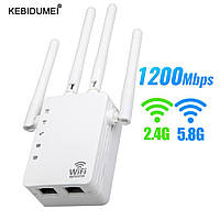 Бездротовий Wi-Fi ретранслятор Kebidu маршрутизатор 1200 Мбіт/с дводіапазонний 2,4/5G Посилювач Wi-Fi