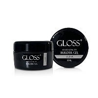 Однофазний гель Builder Gel GLOSS Clear, 15 мл