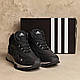 Чоловічі зимові черевики натуральна шкіра на хутрі Adidas, високі чорні теплі шкіряні черевики спортивні зима *A-04ч/сір бот* - фото 6 - id-p1911740014