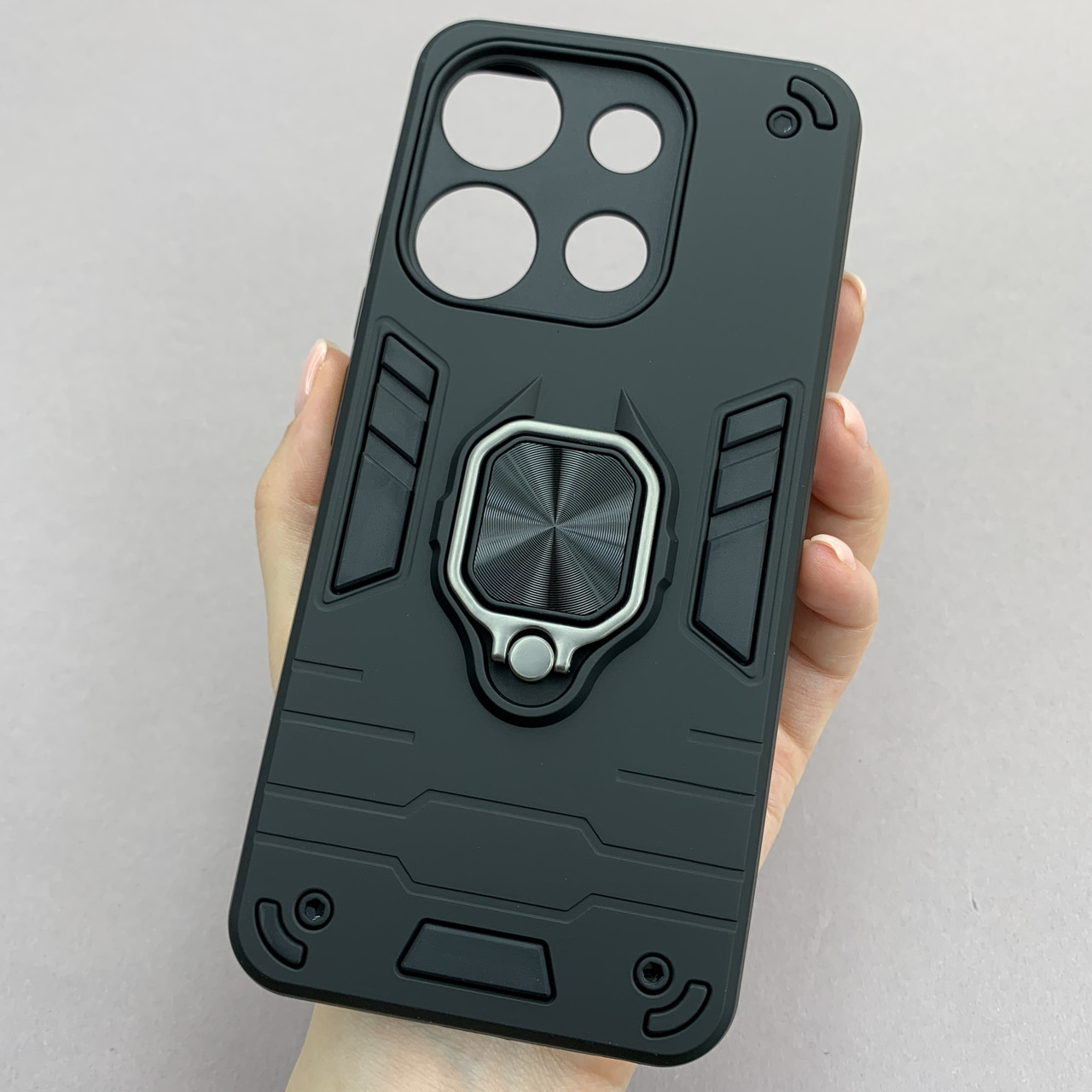 Чохол для Tecno Spark Go 2023 (BF7n) протиударний з підставкою захистом камери на техно спарк го чорна q4l - фото 1 - id-p1910051768