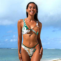 Жіночий роздільний строкатий купальник бікіні з бантиком cupshe, розмір L