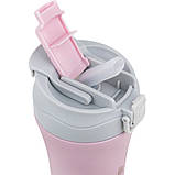 Термокружка з трубочкою рожева 400мл Kite К22-457-02, фото 2