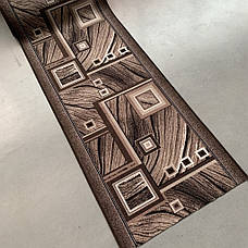 Коричнева килимова доріжка ширина 1м на повстяній основі КВАДРАТ, фото 2