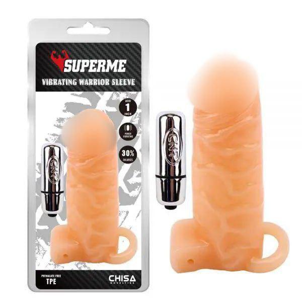 CH14591 Насадка з вібро беж Chisa Superme Vibrating Warrior Sleeve, Телесный