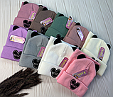 М 91070. Комплект зимовий для дівчинки шапка "KISS" і снуд, різні кольори (1-5 років), фото 10