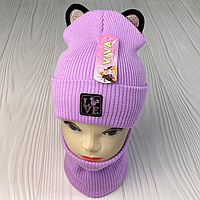 М 91097. Комплект зимовий для дівчинки шапка "LOVE" і снуд, різні кольори (1-5 років)