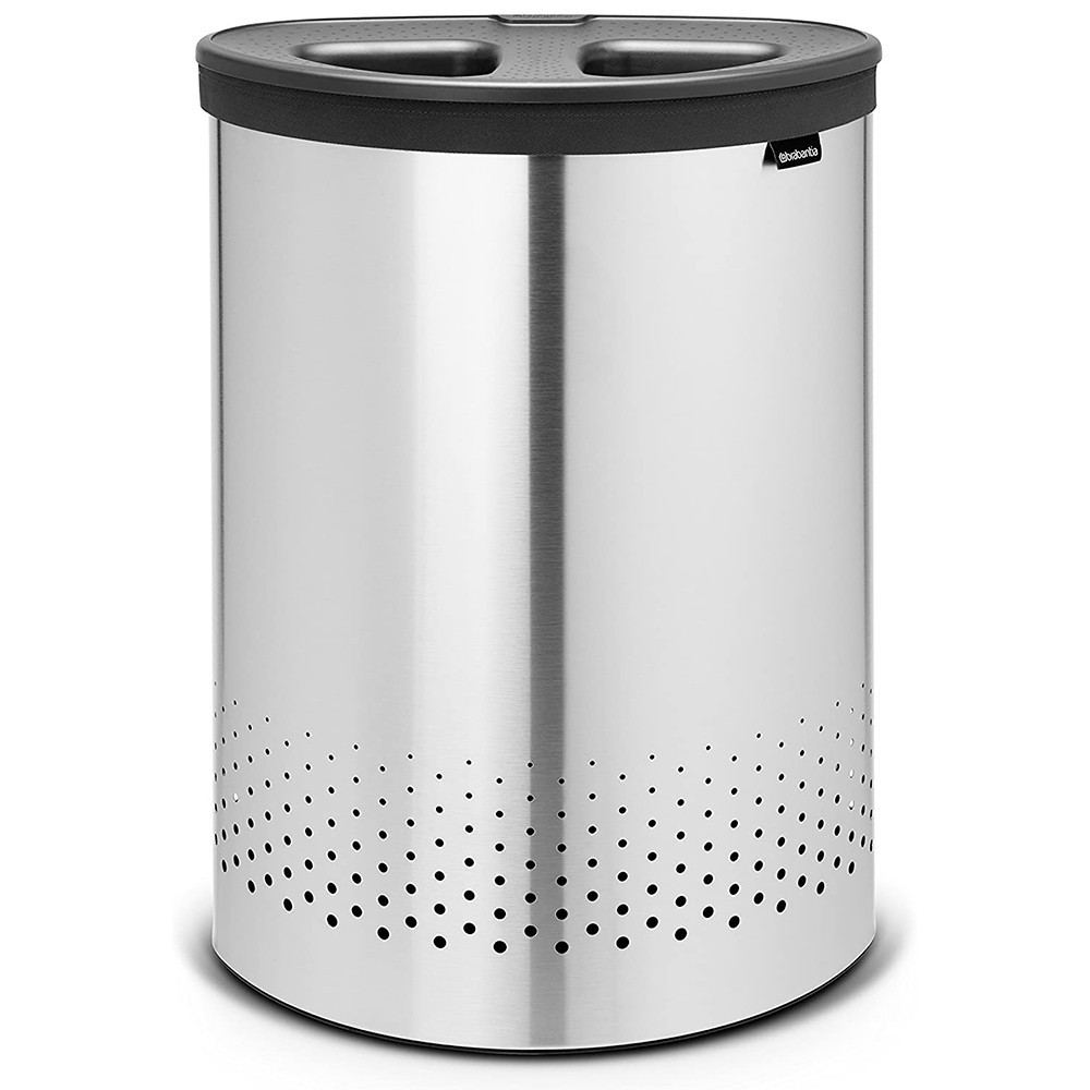 Кошик для білизни Brabantia Laundry Bin Matt Steel 55 л з двома відділеннями