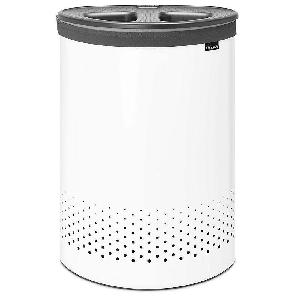 Кошик для білизни Brabantia Laundry Bin White 55 л з двома відділеннями