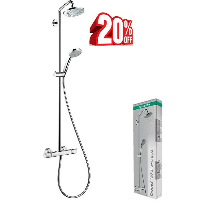 Душова колона з термостатом Hansgrohe Croma 160 Showerpipe 27135000, фото 1