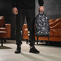 Міський чоловічий принтований рюкзак із логотипом Nike, універсальний з ущільненим дном і бічними кишенями