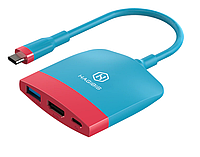 Type-C 3.1 - HDMI адаптер переходник HAGIBIS USB Hub для ASUS ROG Ally / Red-Blue