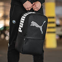 Тканинний зручний рюкзак на широких лямках Puma чорного кольору місткий із сіткою