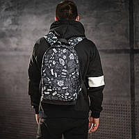 Місткий водовідштовхувальний чоловічий рюкзак із двома лямками з принтом і логотипом популярного бренда Nike