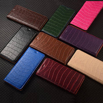 Чохол на ASUS ROG Phone 8 книжка з НАТУРАЛЬНОЇ ШКІРИ із підставкою візитницею протиударний магнітний "LUXOR"