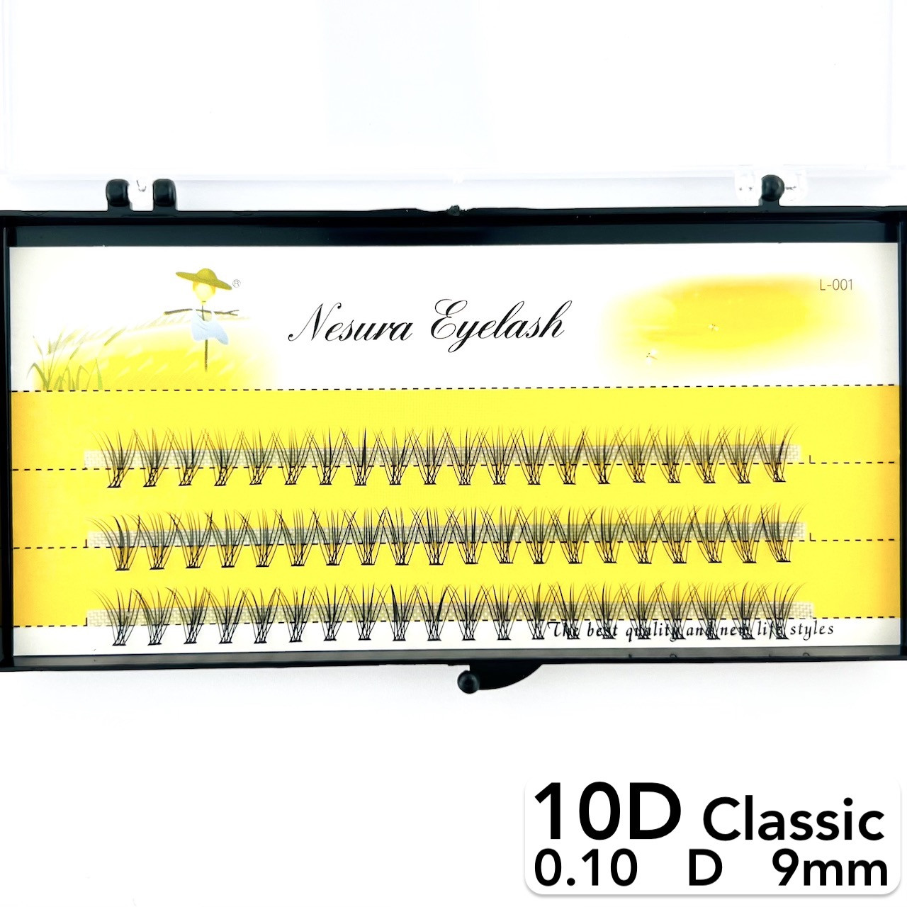 Накладні пучкові вії Nesura Eyelash Classic 10D, 0,10, D, 9 мм, 60 пучків Несура