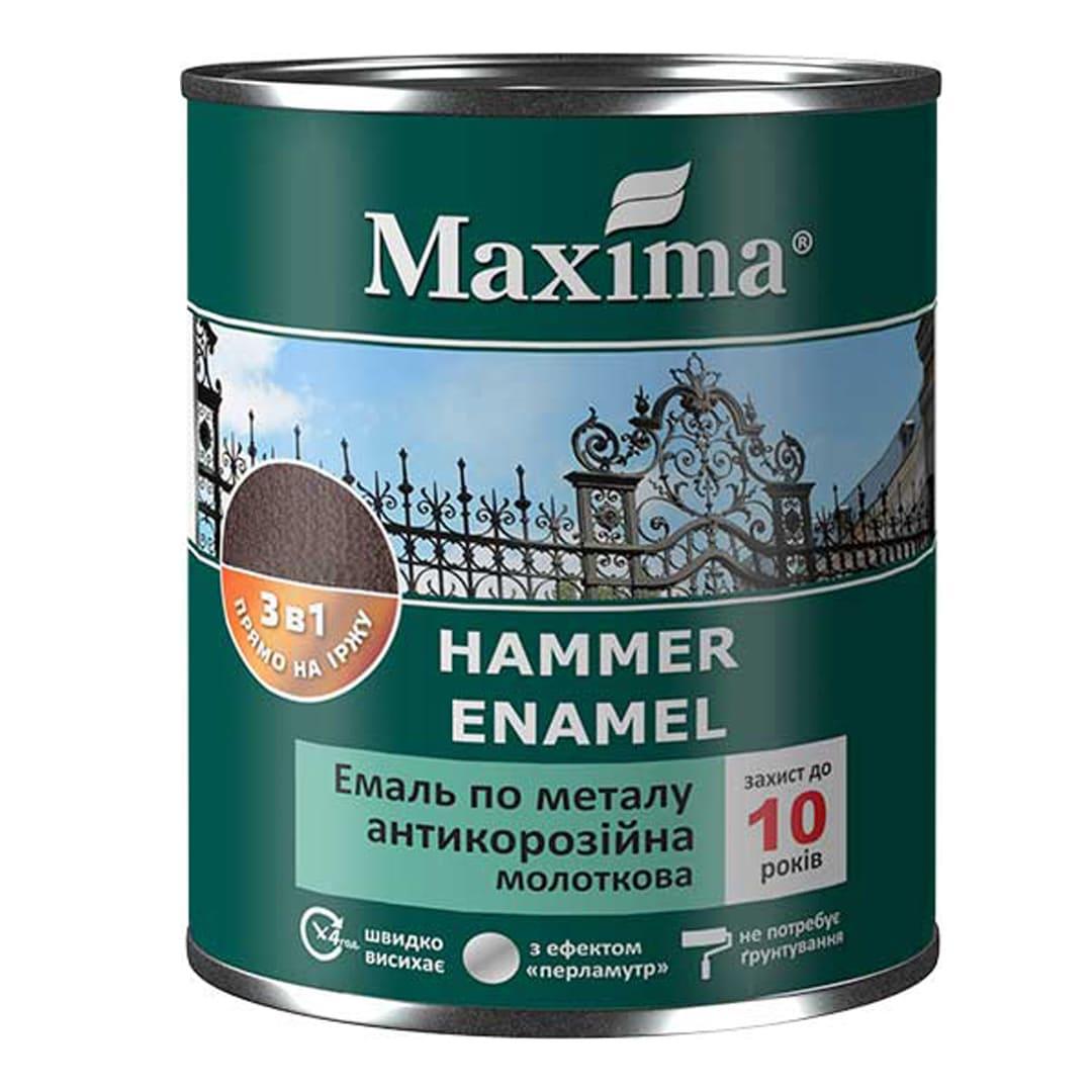 Емаль антикорозійна по металу 3в1,молоткова,антрацит,ТМ "MAXIMA"- 0,75л