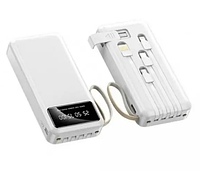 Портативное зарядное устройство Power Bank C10 20000 mAh 4в1 (Micro USB, TypeC, USB, Light), белый