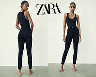 Женские джинсы 40 Zara Skinny черные с высокой посадкой 40 оригинал Зара