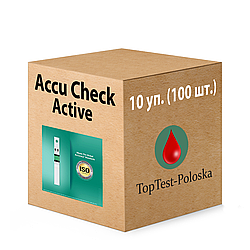 Тест-смужки Акку-Чек Актив 100 штук (Accu-Chek Active) 10 пачок