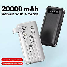 Портативний зарядний пристрій Power Bank C10 20000 mAh 4в1 (Micro USB, TypeC, USB, Light), чорний, фото 3