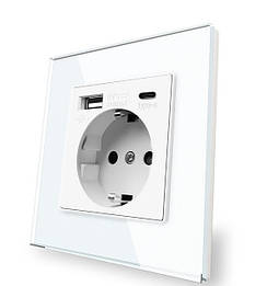 Розетка електрична Delvir, 16 А, з usb-портами, 5 В, 2100 мА