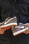 Кросівки жіночі Nike SB Dunk Low Pro Paisley brown коричневі шкіряні стильні найкб данець міські, фото 2