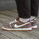 Кросівки жіночі Nike SB Dunk Low Pro Paisley brown коричневі шкіряні стильні найкб данець міські, фото 5
