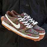Кросівки жіночі Nike SB Dunk Low Pro Paisley brown коричневі шкіряні стильні найкб данець міські, фото 4