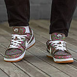 Кросівки жіночі Nike SB Dunk Low Pro Paisley brown коричневі шкіряні стильні найкб данець міські, фото 6