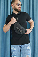 Сумка поясная бананка сумка для документов сумка для путешествий кожзам Dior черная