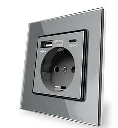 Розетка Delvir, 16 А, з usb-портами, 5 В, 2100 мА