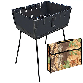 Мангал-валіза Metal-Best на 6 шампурів | два рівня | 3мм + чохол в подарунок | холоднокатанна сталь