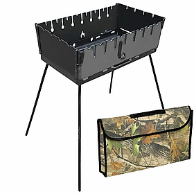 Мангал-валіза Metal-Best на 8 шампурів | два рівня | 3мм + чохол в подарунок | холоднокатанна сталь